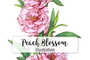Peach Blossom Double Flowers Watercolor: A Versatile Illustration for Handmade Creations