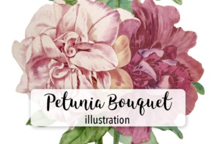 Petunia Bouquet Watercolor: A Delicate Illustration for Handmade Elegance