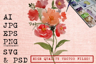 Tropical Flowers Watercolor Illustrations