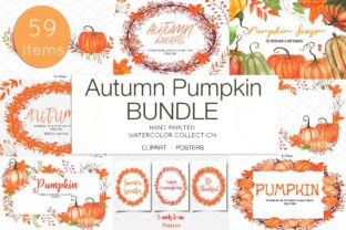 Watercolor Autumn Pumpkin Clipart for Branding & Illustrations