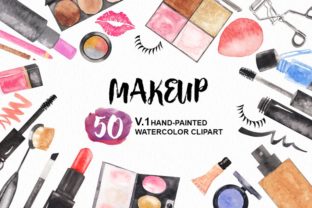 Watercolor Makeup Cosmetic Clipart for Illustrations